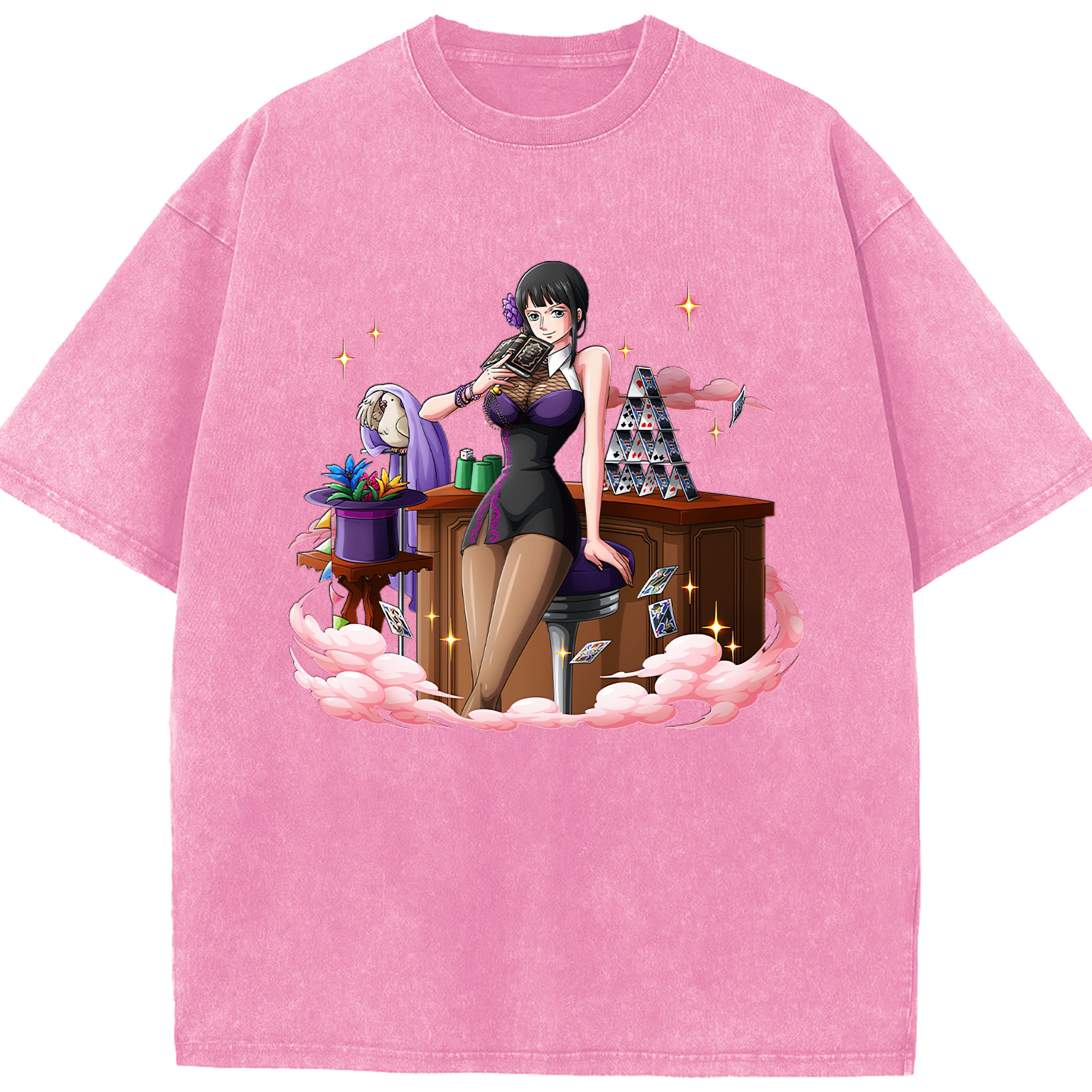 ワンピース ニコ・ロビン ONE PIECE Nico Robin 綿100% ヴィンテージ風 半袖Tシャツ（フロントプリント）